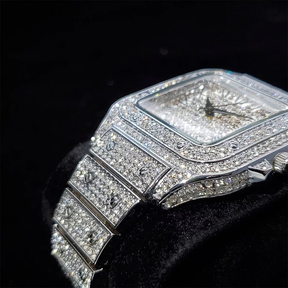 Iced Silver Diamond Luxury Watch noblistic 