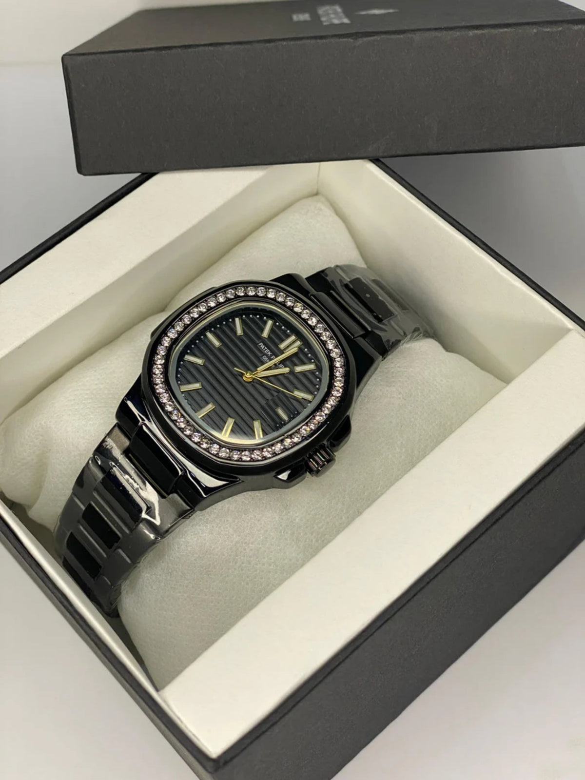 Patek Luxury Black Diamond Watch noblistic 