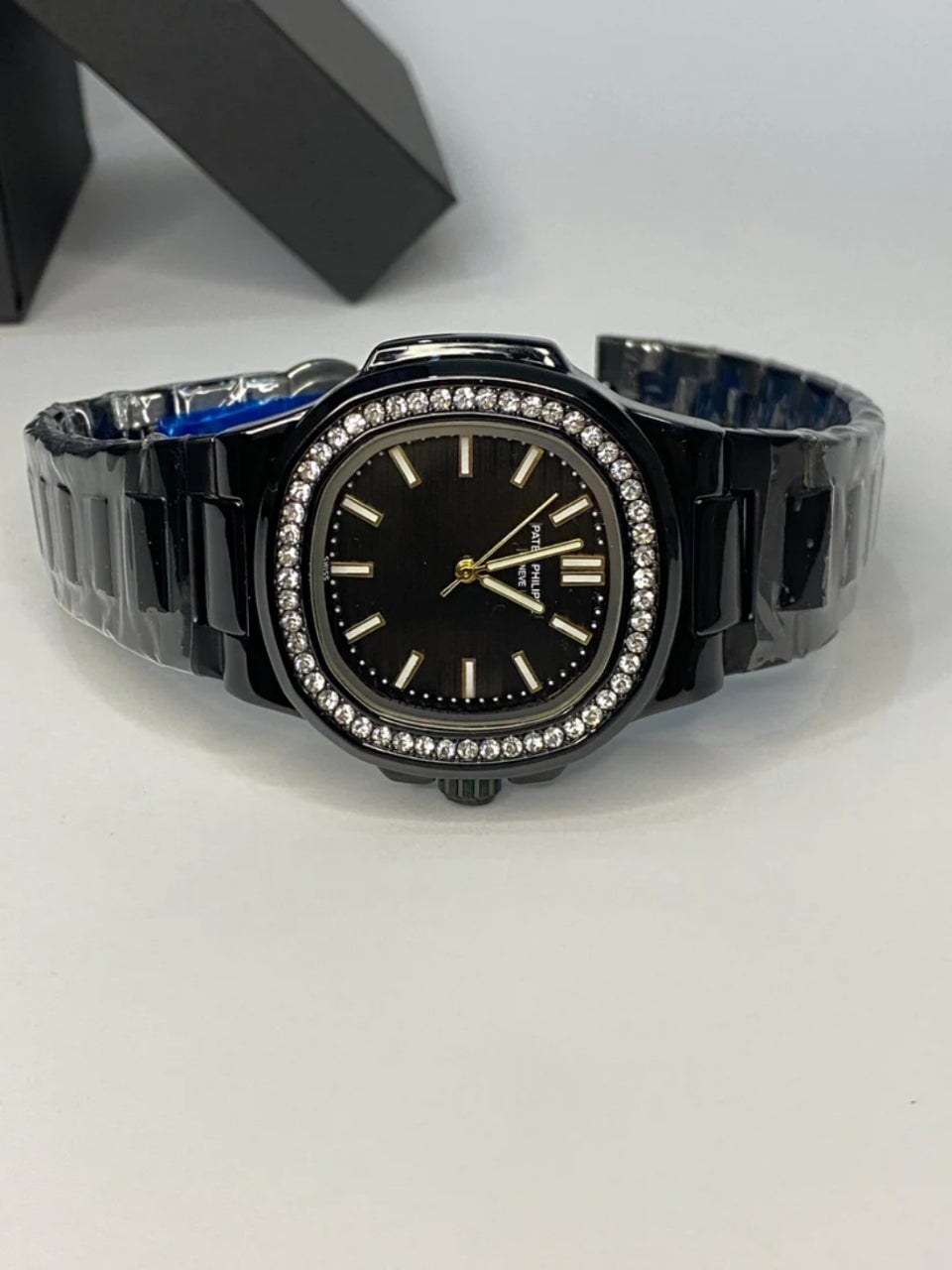 Patek Luxury Black Diamond Watch noblistic 
