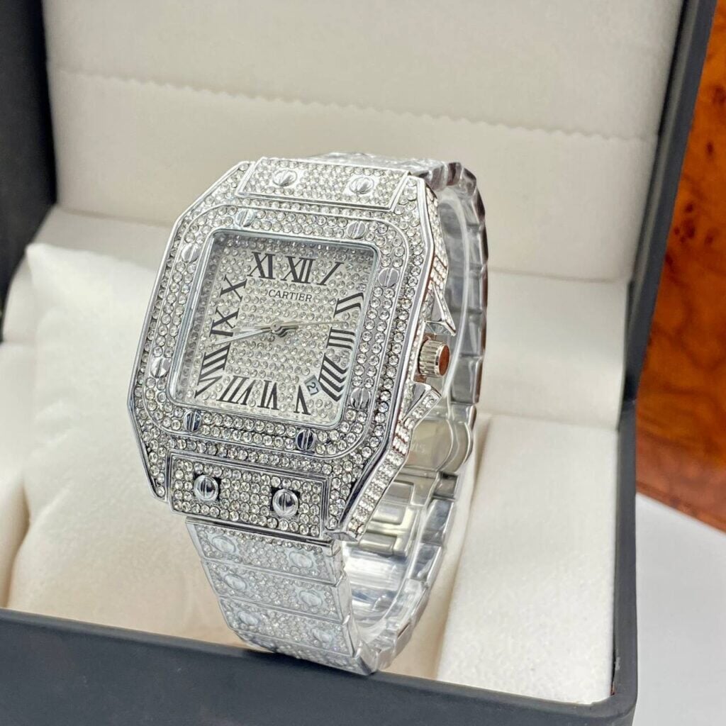 Iced Silver Diamond Luxury Watch noblistic 
